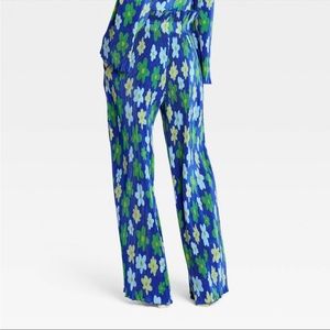 Black history month target x Sammy b women wide leg pleated trousers blue floral